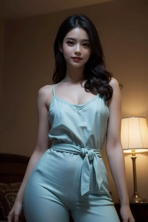 best quality, masterpiece, (photorealistic:1.4), 1girl, light smile, sex,waist up, dramatic lighting, from below <lora:tangbohu_blurbg:3>, dim_light, <lora:koreaface15:0.1> <lora:VCOMix-B2-EP3-natsuki:0.1>