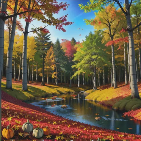 (16k uhd)aid210,(colorful:1.5),landscape/scenery,Cinematic Lighting,(autumn maple forest:1.3),full moon,(((Dreamy forest:1.3))),flower field,starry sky,stream,ripples,bird,squirrel,fox,bunny,mammal,bush/shrub,maple_tree,maple_leaf,cherry_blossoms,forest,panorama,cinematic_angle,depth of field,<lora:beautifulRealistic_v7:1>,<lora:kkw-HDR-v1.0a:1>, kkw-HDR,