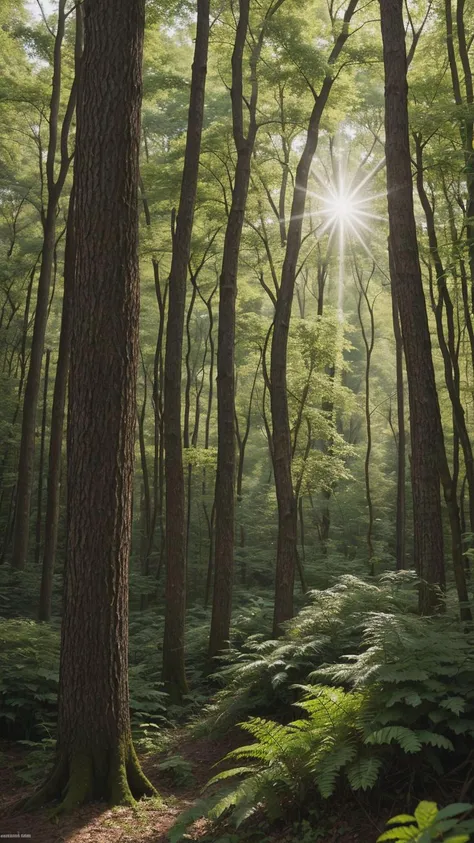 An intricate time-lapse of sunlight filtering through the foliage of an ancient forest, highlighting the vibrant, ultradetailed patterns created by the interplay of light and shadow.