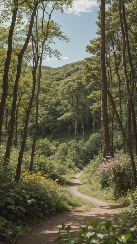 A masterfully composed landscape of an ancient forest, shot with a tilt-shift lens to highlight the kawaii woodland creatures amidst the vibrant foliage and captured in brilliant, vivid colors using HDR technology.