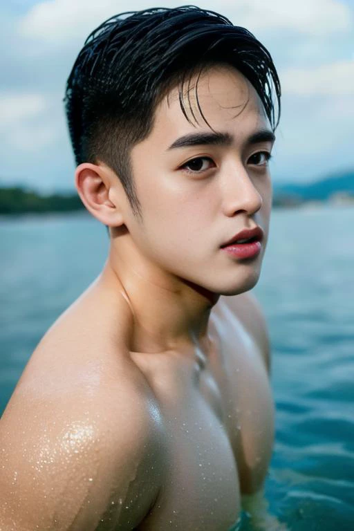 portrait of david licauco, mature, man, high quality, dynamic angle, masterpiece, wet <lora:david-licauco-08:1>