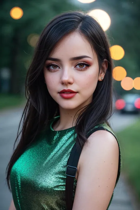 photo of (EPM1rn4V3g4s:0.99), closeup portrait, perfect hair, (modern photo, Wrap front skater dress), 24mm, (analog, cinematic, film grain:1.3), (([fairy academy of enchantment, metal cladding,sandstone,terracotta, pathway lights, solar garden lights| field], gradient:1.1)), ((detailed eyes)), ((eyeliner, long lashes)), (epicPhoto), long eyelashes, (perfect waist), (painted lips)