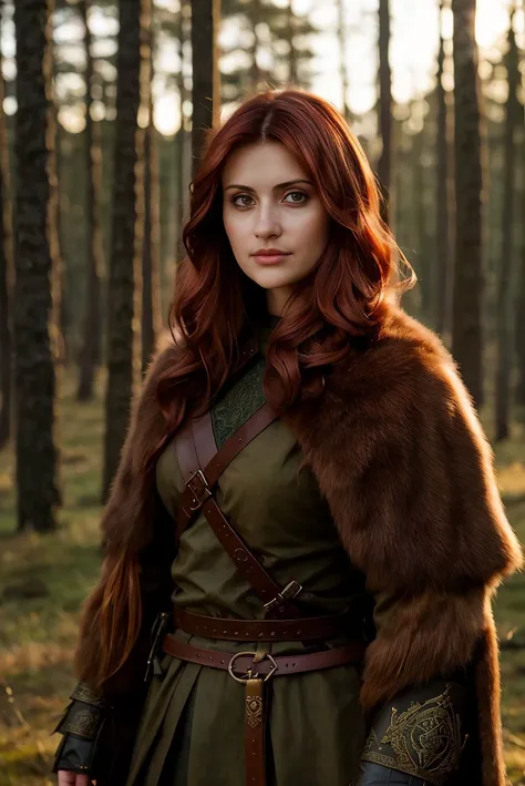 A stunning intricate full color portrait of  a  28 year old woman, viking gear, Vikings movie set, epic character composition,by ilya kuvshinov, alessio albi, nina masic,sharp focus, subsurface scattering, f2, 35mm, film grain , reddish hair <lora:Natash:1>