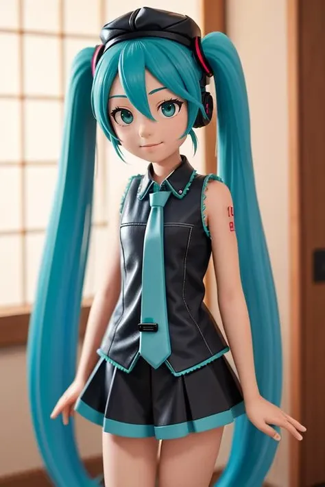 1girl, twintails, hatsune miku, green hair,, (masterpiece,best quality:1.5)