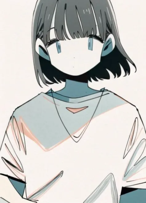 (Thick painting style),Thick line drawing, ((masterpiece,)),(((Highest quality))),(sketch),((Adult women in their 20s)),Short black hair,Black cat ears,T-Shirts,jeans,(((Crying face,Character Portrait,Full Art)))