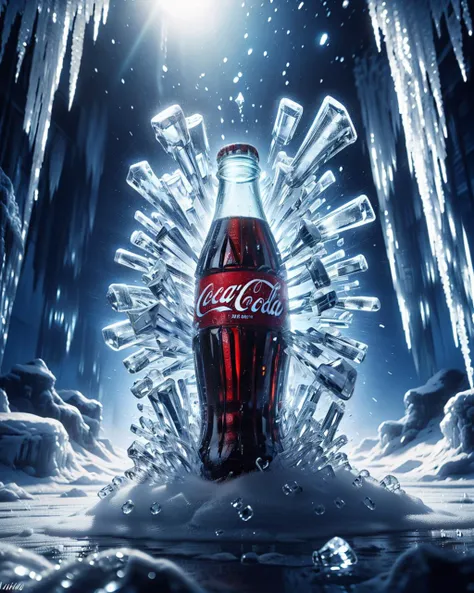 kekokele,Transparent bottles,glass bottle,bottle,snow,icicle,
Best quality,masterpiece,ultra high res,<lora:kekokele4:0.7>,