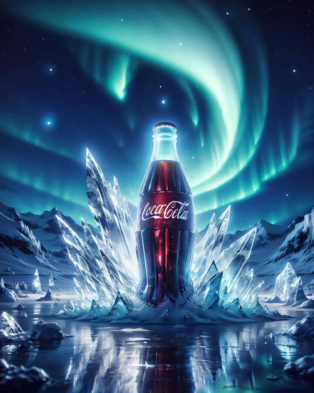 kekokele, sky, night, star \(sky\), scenery, moon, reflection, bottle, glass bottle, Transparent bottles, starry sky, night sky, outdoors, aurora, ice, crystal, water, crescent moon, mountain
Best quality,masterpiece,ultra high res,<lora:kekokele4:0.7>,