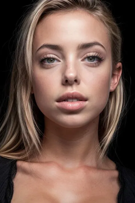 DEN_emma_kotos,
(headshot:1.2) portrait on a (plain black background:1.2), (headshot:1.2), (face focus:1.1), (facing the camera:1.2), Head in the centre, (eye contact:1.3), (intense stare:1.1), mouth open, (facing straightforward:1.2), (forward facing:1.1), Head, face, Head focus, Head tilted down, looking slightly up at the camera,
bokeh, f1.4, 40mm, photorealistic, raw, 8k, textured skin, skin pores, intricate details <lora:epi_noiseoffset2:1>, epiCRealism, <lora:add_detail:1.0>