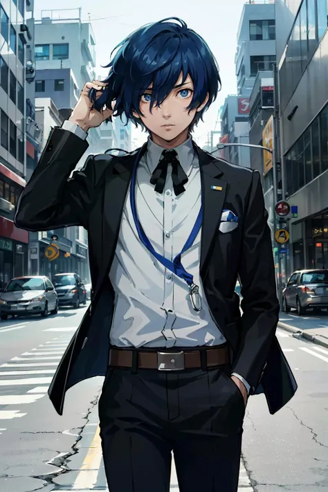((masterpiece, best quality))
<lora:Persona3MakotoYuki:0.8>
Persona3MakotoYuki, 1boy, solo, blue hair, blue eyes, in a busy urban street, wearing a tailored three-piece suit, confidently striding forward amidst the city's hustle and bustle