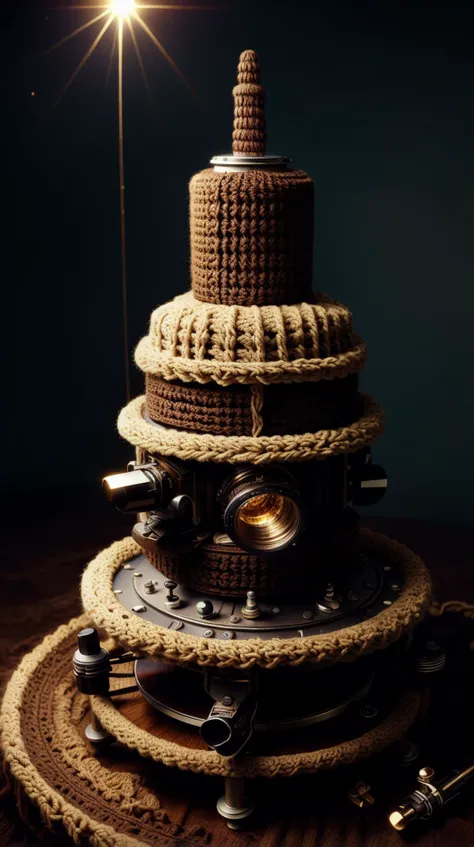 RAW photo of wocrochet Telescope <lora:WorldofCrochet:1><lora:add_detail:0.6> <lora:LowRa:0.2> <lora:add_brightness:0.75>, (Masterpiece:1.3) (best quality:1.2) (high quality:1.1), beautiful lighting,lightroom,lens flare,intricately detailed,cinematic colors,12k,intricate detail,35mm,lots of details,natural lighting