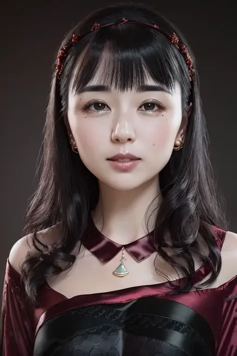 a beautiful empress portrait, smile, happy, black hair, perfect eyes, with a brilliant, impossible striking big Christmas headpiece, clothes Santa robes, everything Christmas, snow, symmetrical, dramatic studio lighting, rococo, baroque, greens, asian, hyperrealism, closeup, D&D, fantasy, intricate, elegant, highly detailed, digital painting, artstation, octane render, 8k, concept art, matte, sharp focus