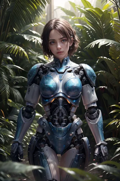 masterpiece,best quality,intricate detail,damaged robot,(sad),looking at viewer,overgrown vegetation,deserted,poor,dusty,dirty,no humans,photorealistic,(4k),depth of field,extremely detailed,intricate,hyper detailed,high resolution,professional photography,bokeh,depth of field,sharp detail,best quality,16k resolution,photorealistic,35mm,intricate details,hdr,hyperdetailed,hyperrealism,sharp,photograph,<lora:huancai-V1.0:0.8>,