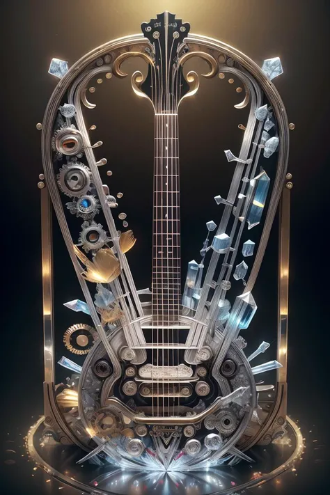 <lora:ral-crystals-sd15:1>, crystalz Silver a steampunk styled lyre constructed from machines and gears,<lora:LowRa:0.1>,<lora:add_detail:0.75>,(Masterpiece:1.3) (best quality:1.2) (high quality:1.1),