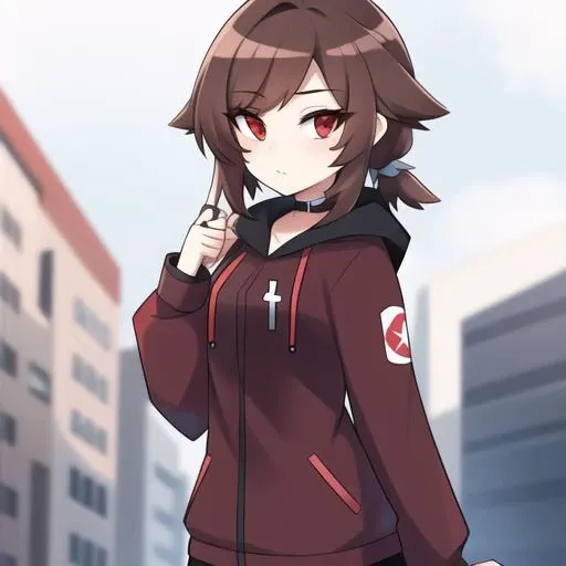 crydia, 1 girl, good anatomy, brown hair, red eyes, <lora:CrydiaaYTLoraSave:1>