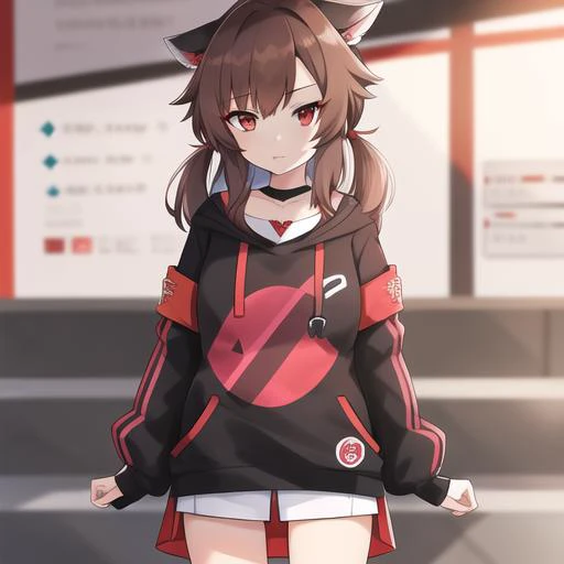 crydia, 1 girl, good anatomy, brown hair, red eyes, <lora:CrydiaaYTLoraSave:1>