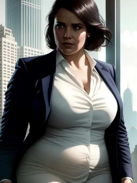 cyberpunk corporate woman, overweight, comics page | | realistic shaded, fine details, realistic shaded lighting poster by greg rutkowski, diego gisbert llorens, magali villeneuve, artgerm, jeremy lipkin and rob rey