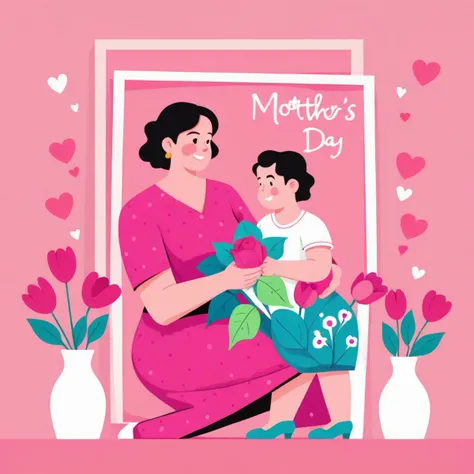 <lora:flat-000040:0.7>,mother's day,