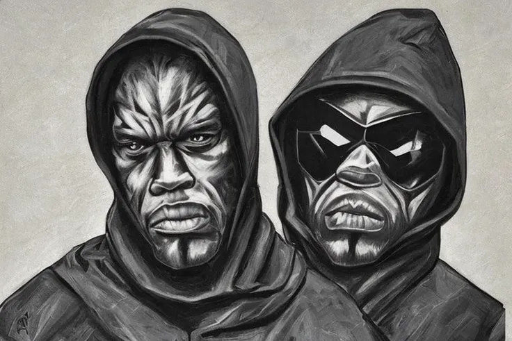 hood on, angry , no cry