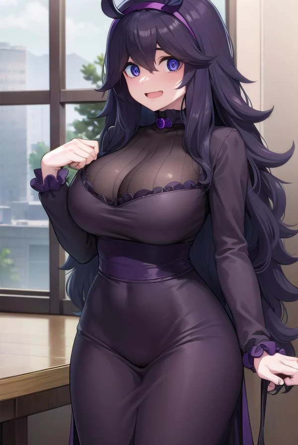 hexmaniac, <lora:hex maniac-lora-nochekaiser:1>,
(hex maniac:1.5), hairband, messy hair, (purple eyes:1.1), purple hair, purple hairband, @ @, <lora:wavymouth_type1_v100:1>, open mouth,
BREAK black dress, dress, long dress, long sleeves, juliet sleeves,
BREAK looking at viewer, upper body, full body, (cowboy shot:1.5),
BREAK indoors, library,
BREAK <lyco:GoodHands-beta2:1>, (masterpiece:1.2), best quality, high resolution, unity 8k wallpaper, (illustration:0.8), (beautiful detailed eyes:1.6), extremely detailed face, perfect lighting, extremely detailed CG, (perfect hands, perfect anatomy),