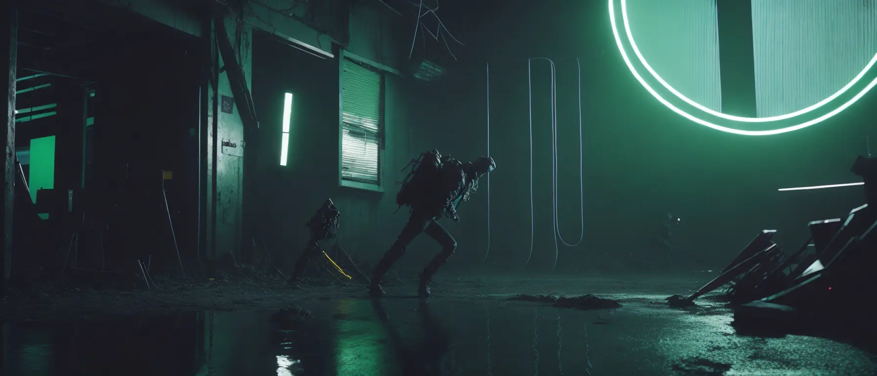 <lora:21AlternateRealities:1>alternative reality: a person standing in a dark room in front of a green light