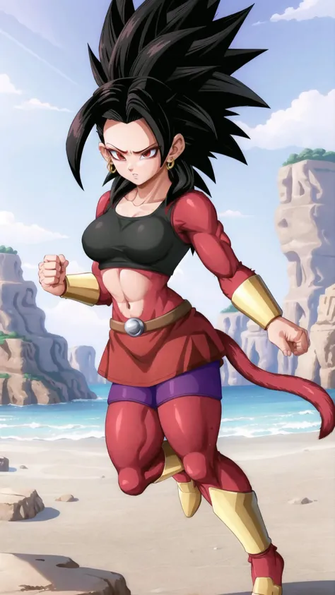 <lora:Kale - Dragon Ball Super:0.8> defKale, 1girl, black hair, skinny, tall female, (tan:1.25), red eyeshadow, BREAK, (high ponytail:1.25), crop top, bracer, red skirt, shorts under skirt, shy, hair over one eye, BREAK, <lora:Super_Saiyan_4_Caulifla:0.65> Super Saiyan 4 Caulifla, Super Saiyan 4, (body fur:1.5), fur, (red fur:1.25), (monkey tail:1.25), jewelry, BREAK, masterpiece, best quality, extremely detailed, highly quality, 4k, sharp focus, professional, sharp focus, award winning, cinematic lighting, octane render, unreal engine, volumetrics dtx, Wallpaper,