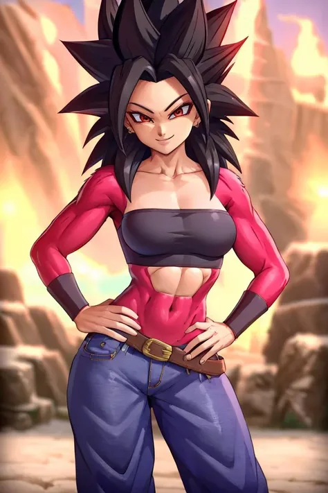 Sexy Woman Big Breasts Athletic Body NAFw Super Saiyan