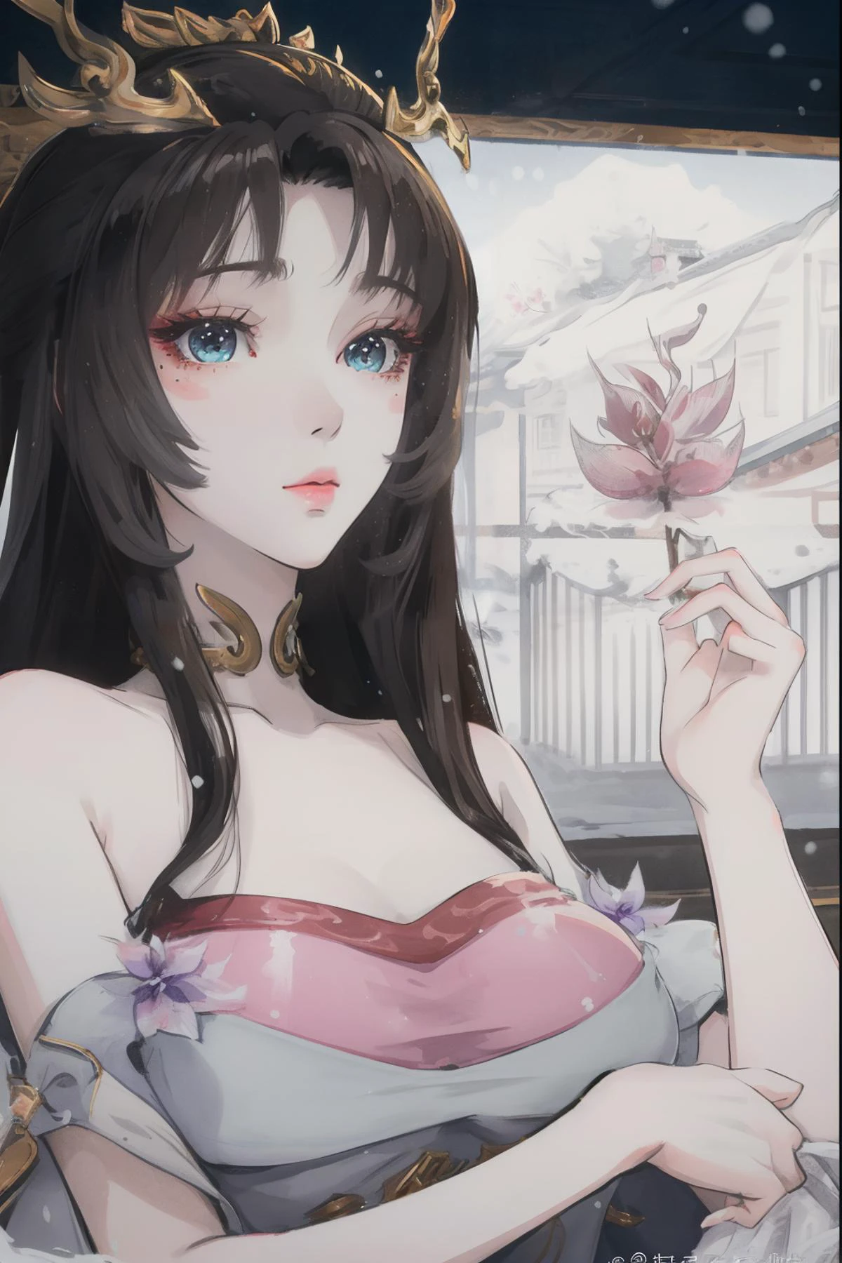 <lora:tianhuxianzi:1>,tianhuxianzi,
china guzhuang,snowing,war,
<lora:chichi-v1fix-lora-32dim-8ep-novae-newcraft:0.5>,chch-style,watercolor,, best quality , masterpiece, illustration, an extremely delicate and beautiful, extremely detailed ,CG,unity,8k wallpaper, Amazing, finely detail, masterpiece, best quality,official art,extremely detailed CG unity 8k wallpaper,absurdres, incredibly absurdres, huge filesize , ultra-detailed, highres, extremely detailed,beautiful detailed girl, extremely detailed eyes and face, beautiful detailed eyes,light on face,