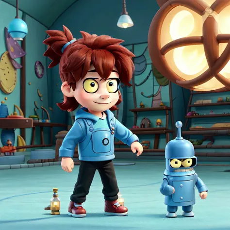 A picture of a a cute little bender working as a pokemon trainer <lora:sd15-bender-lora:1.2>