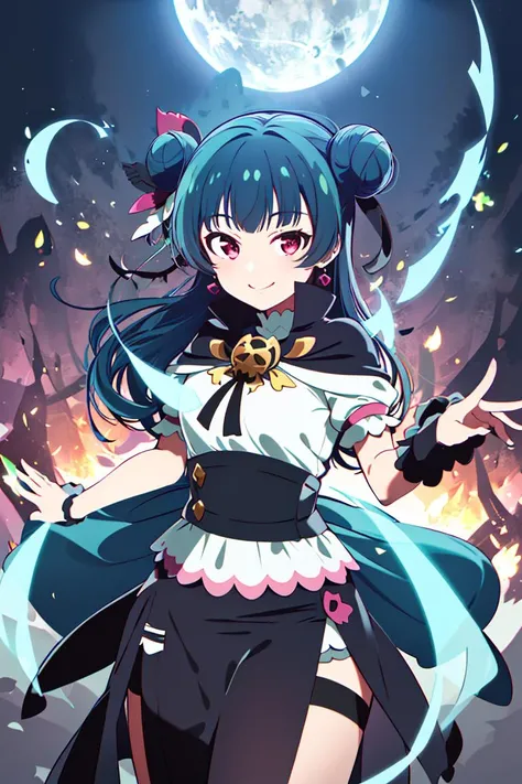 ((masterpiece,best quality)), absurdres,
<lora:Yohane_Genjitsu_no_Yohane:0.8>, Yohane_Genjitsu_no_Yohane, single side bun, black capelet,
solo, smiling, looking at viewer, cowboy shot,
magic shop, cinematic composition, dynamic pose,