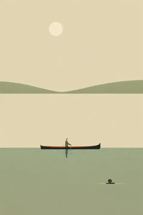 <lora:Alessandro Gottardo style:1>Alessandro Gottardo style - man rowing a boat across the water