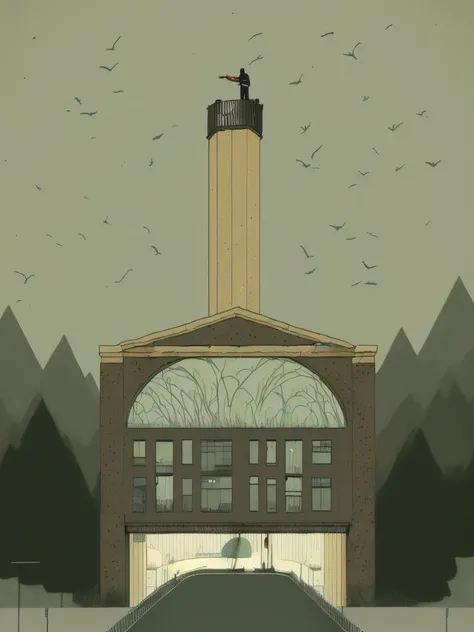 <lora:AlessandroGottardo:1>architecture, buildig, by Alessandro Gottardo