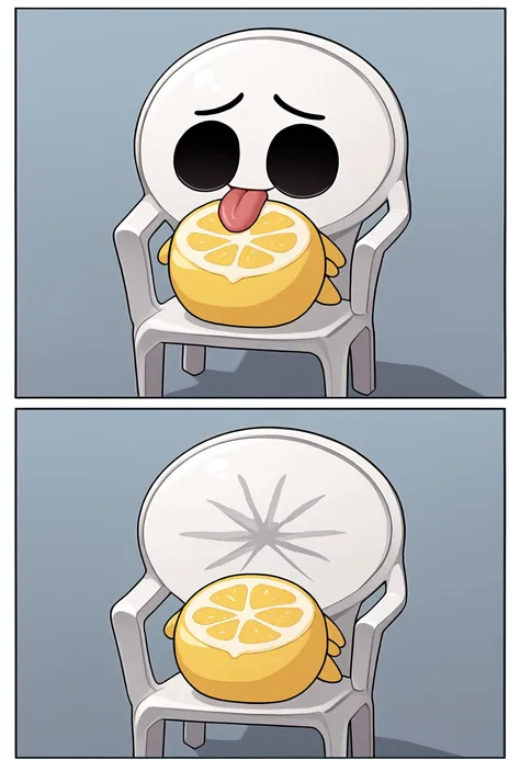 score_9, source_anime, score_8_up, score_7_up, plastic chair, tentacle, chibi:.3, licking:multiple views:.6, no humans, faceless, no eyes, holding lemon, transparent skin
BREAK
disembodied hand, transparent, mouth, face, mouth, no tongue, face:1.05, fake googly eyes
BREAK
no humans, 2koma, <lora:meme_thour_ponyXL:1.4> thourlemon, 2koma, huge tongue:multiple views:.5, <lora:PlasticChair_XLPD:1> plastic chair, still life, multiple views:2koma:.5, face, huge lemon