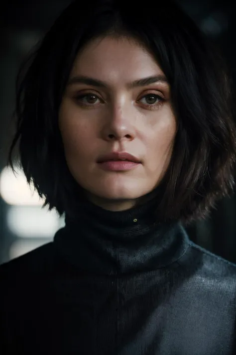 A stunning intricate full color portrait of gan, wearing a black turtleneck, epic character composition, by ilya kuvshinov, alessio albi, nina masic, sharp focus, natural lighting, subsurface scattering, f2, 35mm,<lora:GemmaArterton-RealVision-V1.0:1>