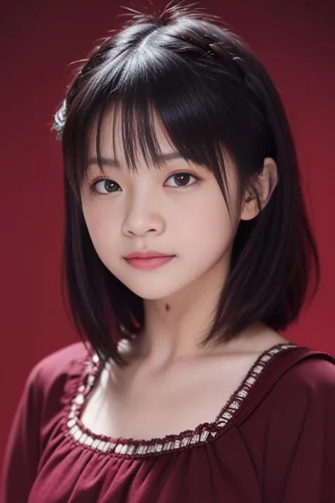(best quality,masterpiece:1.2),8k,ultra high res,ultra detailed,best quality,looking at viewer,perfect lighting,flat light,ultra high quality,ultra high res,masterpiece,photorealistic,detailed face,(simple background),(maroon background), <lora:YK4M43D4:1> YK4M43D4