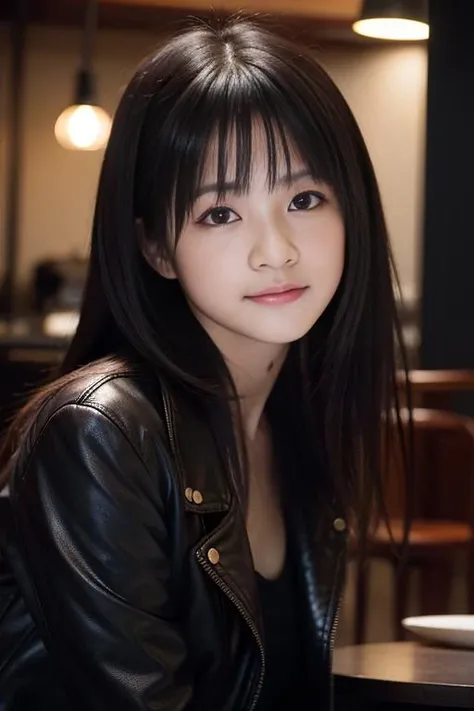 Best quality, masterpiece, ultra high res, (photorealistic:1.4), raw photo, 1girl, closeup, in coffeeshop, deep shadow, dark theme, sitting down, long hair, leather jacket
YK4M43D4 <lora:YK4M43D4:1>