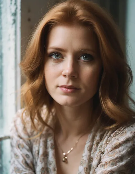 cinematic photo neutral expression, cinematic upper body photo ((ohwx woman)), symmetrical, natural lighting, sharp eyes, detailed face, looking into camera, 35mm photograph, film, bokeh, professional, 4k, highly detailed, From living room  <lora:amyadams_dh128_v1_sdxl:1.1> . 35mm photograph, film, bokeh, professional, 4k, highly detailed