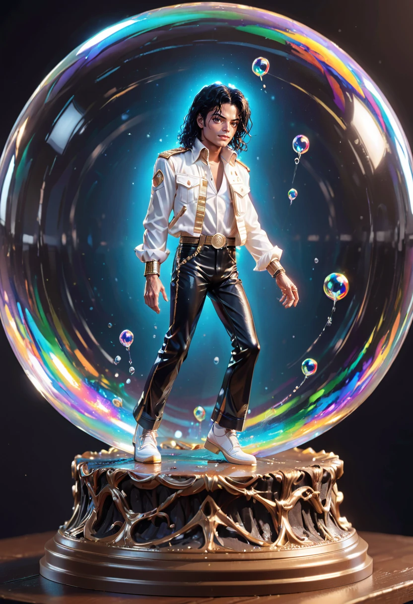 <lora:BubbleXL:0.5> Michael Jackson in a bubble