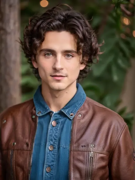 (close up:1.1), t1m0thee, looking at viewer, brown leather jacket, posing, outdoors, portrait photo, ultra detailed, 4K, HQ
<lora:TimotheeDoguV1:0.96>