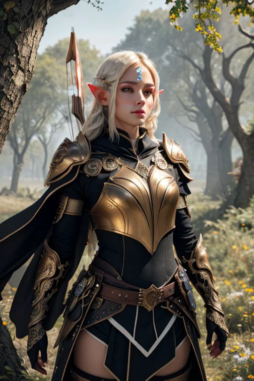 (masterpiece, best quality, highres:1.2), (intricate and beautiful:1.2), (detailed light:1.2), (colorful, dynamic angle), <lora:edgLnF:0.6> edgLnF, elf, male elf, archer, shooting arrow, elven armor, armor, clothing cutout, pauldrons, wearing edgLnF, (man:1.4)