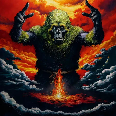 wizard casting a spell on a volcano, absuredres, masterpiece, best quality, arikroper art <lyco:arikroper.safetensors:1>, highly detailed <lora:add_detail:0.5>, <lora:LowRA:0.25>