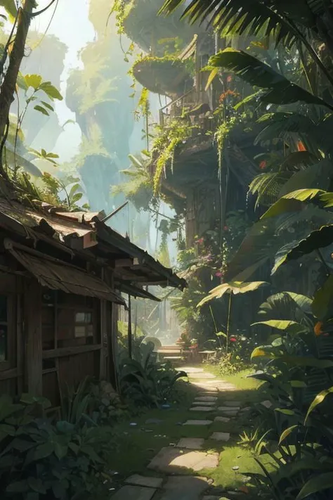 jungle, secret, advanced, colorful, creative art, concept art, cinematic, studio, composition, (best quality:1.3), (masterpiece:1.3)