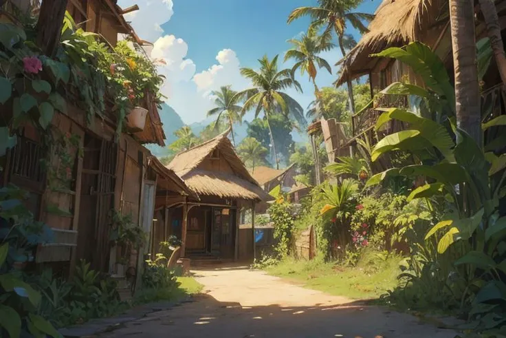 tropical, Madagascar, advanced, colorful, creative art, concept art, cinematic, studio, composition, (best quality:1.3), (masterpiece:1.3)