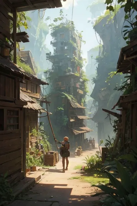 mechanic equipments, jungle, secret, advanced, colorful, creative art, concept art, cinematic, studio, composition, (best quality:1.3), (masterpiece:1.3)