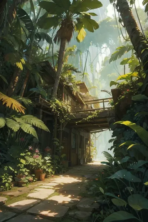 jungle, secret, advanced, colorful, creative art, concept art, cinematic, studio, composition, (best quality:1.3), (masterpiece:1.3)