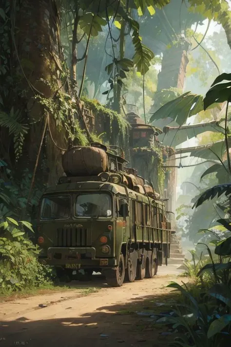 jungle, secret, advanced, colorful, creative art, concept art, cinematic, studio, composition, (best quality:1.3), (masterpiece:1.3)