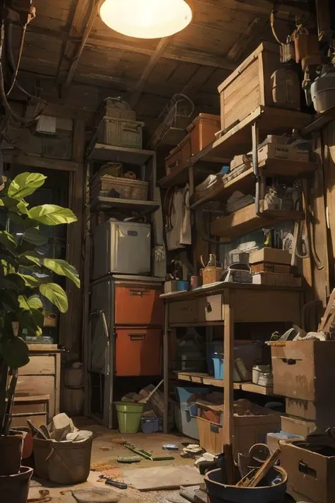 mechanic equipments, jungle, secret, advanced, colorful, creative art, concept art, cinematic, studio, composition, (best quality:1.3), (masterpiece:1.3)