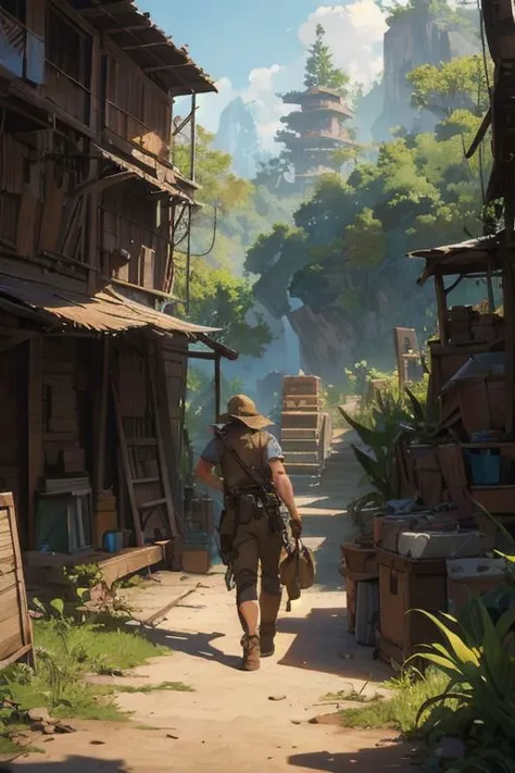 mechanic equipments, jungle, secret, advanced, colorful, creative art, concept art, cinematic, studio, composition, (best quality:1.3), (masterpiece:1.3)