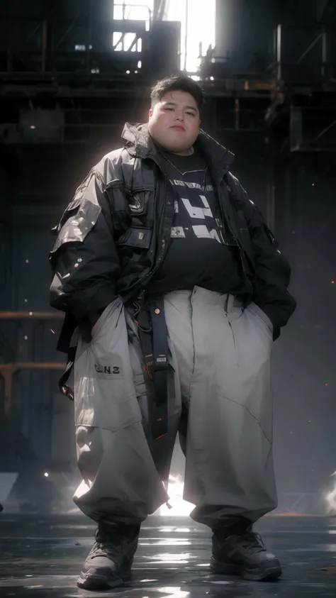Realistic,masterpiece,best quality,cinematic lighting,natural shadow,highest detail,professional photography,detailed background,depth of field,insane details,intricate,aesthetic,detailed face,subsurface scattering,realistic hair,realistic eyes,Point-of-View Shot,
r1ge,1man,solo,photo of a fat man,full body,Comb over,open clothes,looking at viewer,
<lora:techwear:0.8>,techwear,
<lora:Neobro2:0.8>,
<lora:add_detail:0.5>,<lora:æ³å
:0.5>,
<lora:weight_slider_v2:2>,<lora:muscle_slider_v1:-1>,<lora:r1ge - AnimeRage:0.5>,<lora:Industrial:1>,
