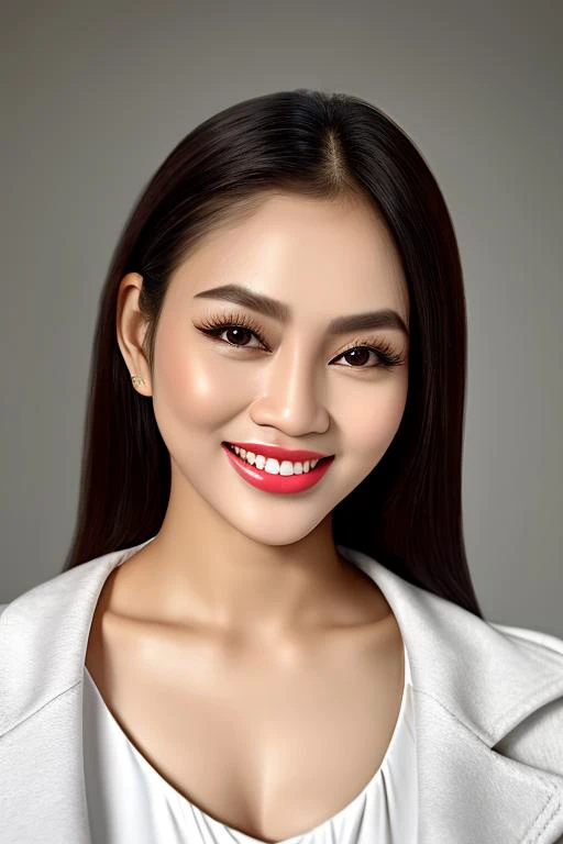 bangkoj_k0malai <lora:bangkoj_k0malai:1>, photo of a beautiful woman, cheerful smile, headshot, realistic, detailed eyes, perfect lighting, portrait, wearing a coat