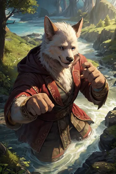 Hyperrealistic furry art, Near a tree by a river
there's a hole in the ground,
where an old man of Aran
goes around and around.
And his mind is a beacon
in the veil of the night.
For a strange kind of fashion
there's a wrong and a right.
But he'll never, never fight over you. BREAK, hi res, detailed background, 8k, sharped image, masterpiece, (wide dynamic range,  dynamic angles and pose:1.2) Realistic, Photorealistic, (masterpiece:1.5), concept art, intricate details, highly detailed, photorealistic, octane render, 8k, unreal engine, dynamic pose, best quality, highres, (realistic face:1.1), (hyperrealistic:1.1), ((full_body)), perfect eyes, (((perfect hands))),((dynamic background)), low light